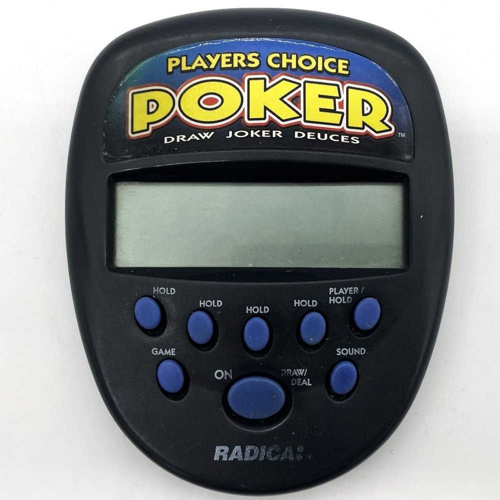Vtg Radica Black Players Choice Poker Draw Joker Deuces Handheld Electronic Game
